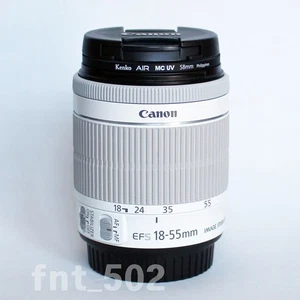 Canon EF-S 18-55mm F/3.5-5.6 IS STM Lens,  White w/Kenko AIR MCUV filter #5860 - Picture 1 of 8