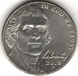 2018 P, JEFFERSON NICKEL IN BU CONDITION ~   stk 18 - Picture 1 of 4