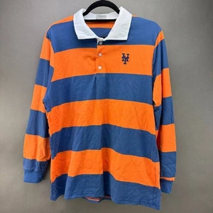 BDA Sports New York Mets Rugby Shirt Mens Large Blue Orange Classic Sports - Picture 1 of 4