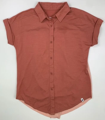 Smartwool Everyday Exploration Blouse Women XS Rose Short Sleeve Collared - Image 1 of 4