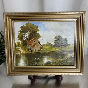 Original Oil Painting 25x20cm Dennis Dumbleton Water Mill In The Countryside - Picture 1 of 8