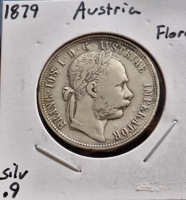 1879 Austria One Florin .900 Silver Austrian Coin - Image 1 of 2