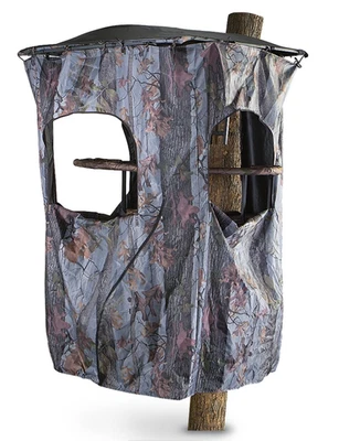 Universal Tree Stand Blind Kit Deer Hunting Big Game Camo Cover 2 Person 3 Windo - Image 1 of 4