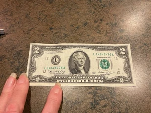 1976 Bicentennial Two Dollar Federal Reserve Note $2 Bill  w/Stamp - Picture 1 of 2