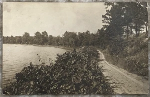 Road Along Lake Addison Michigan PM 1917 RPPC Postcard B907 - Picture 1 of 3