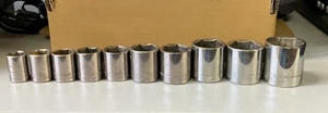 Craftsman 3/8” Drive 6 Pt. 10 Shallow Sockets 7/16” - 1 Inch G Series - Picture 1 of 1