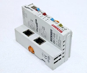 BECKHOFF EK1100 ETHERCAT COUPLER 2-CHANNEL ETHERNET INTERFACE TERMINAL MODULE #5 - Picture 1 of 13