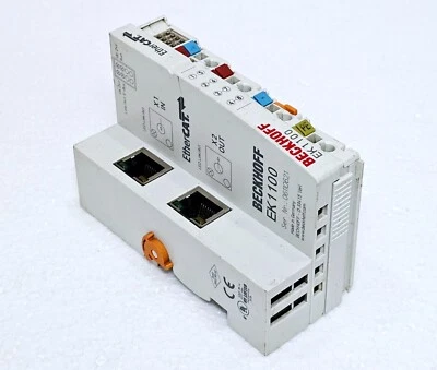 BECKHOFF EK1100 ETHERCAT COUPLER 2-CHANNEL ETHERNET INTERFACE TERMINAL MODULE #5 - Image 1 of 4