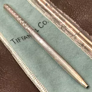 TIFFANY&Co. Sterling Silver Twisted Ballpoint Pen wz/Box Super Vintage Antique - Picture 1 of 5