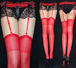 2 pares de medias de tirantes en ROJO Strapse talla universal EL CLÁSICO UE S-XXL - Imagen 1 de 2