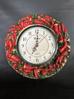 KMC Vintage Quartz wall clock red chili peppers works !