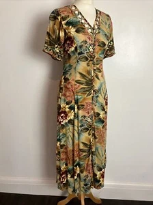 Phool Midi-Hemdkleid mehrfarbig Blumenmuster durchgeknöpft Fit & Flare Größe 10 - Bild 1 von 7