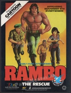 RAMBO: The Rescue__Original 1986 Print AD / ADVERT__cartoon vid. promo ad - Picture 1 of 1