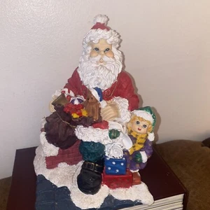 Vintage Christmas Santa Clause Resin 9.5in Tall Free Standing Holiday Decors - Picture 1 of 14
