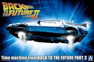 Aoshima Movie Mecha 1/24 Back To The Future Part II TIME MACHINE w/ HOVERBOARD - Picture 1 of 10