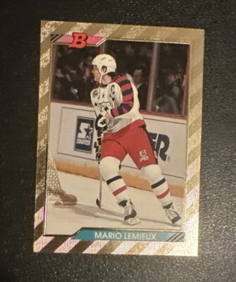 1992-93 Bowman Penguins Hockey Card #233 Mario Lemieux/FOIL - Image 1 of 2