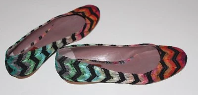 Zapatilla de ballet plana de tela Chevron multicolor forrada de cuero Missoni 36 5,5 Foto 1 de 4