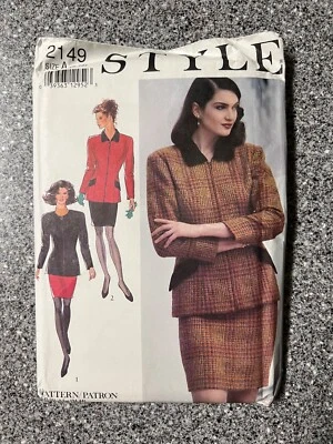 VTG Style Pattern 2149 sz 8-10-12-14-16-18 UNCUT fitted suit jacket skirt - Image 1 of 4