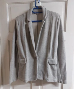 Whistles grauer stretchiger Jersey Blazer Jacke wattierte Schultern UK 12 Smart - Bild 1 von 5