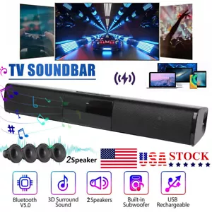 Surround Sound Bluetooth Wireless Speaker Wired Soundbar for Audio Home Theater - Picture 1 of 14