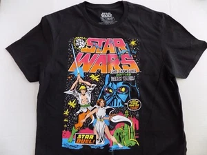 Disney Star Wars T Shirt Adult Large 100% Cotton Luke Skywalker Darth Vader NOS - Picture 1 of 2
