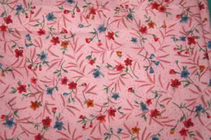 RAINBOW FLORAL IN PINK BY ELEANOR BURNS FOR BENARTEX - 100% COTTON FABRIC - Picture 1 of 3