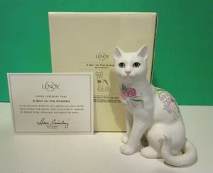 Lenox EIN TAG IM GARTEN KÄTZCHEN KATZE Skulptur von Rhyn-Rivet NEU in BOX mit COA - Bild 1 von 7
