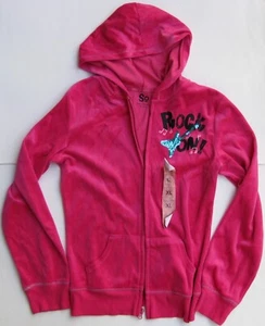 New So Velvet Zipper Front Hoodie Jacket 80% Cotton Size XL 14-16 - Picture 1 of 2