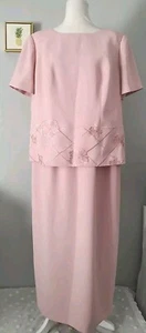 Adriana Papell dress suits Women Pink Zipper Back One Piece Size 16W Vintage - Picture 1 of 12