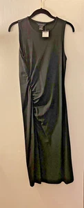 REDUCED! Club Monaco Black Ruched, Side slit, Form-fitting Dress, Small, NWT - Picture 1 of 7
