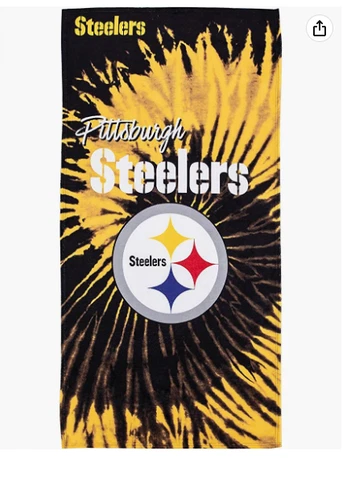 NFL Pittsburgh Steelers 30 X 60 Black & Gold Beach Towel New Cover