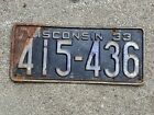 Vintage Wisconsin License Plate  1933 415-436