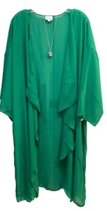 Neu mit Etikett LuLaRoe XL einfarbiger smaragdgrüner Shirley transparenter langer Staubtuch-Kimono - Bild 1 von 7