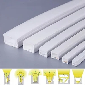 Silicone LED Channel System Cuttable Flexible Bendable DIY For LED Light Strip - Picture 1 of 65