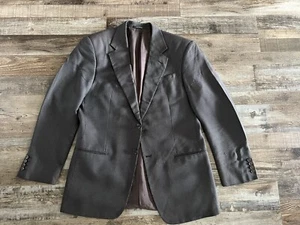 EUC ARMANI COLLEZIONI Gray Brown Silk Wool Blazer 40R L - Picture 1 of 11