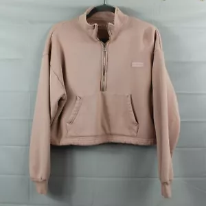 Set Active Sweatshirt Womens Small Half Zip Pullover Light Pink Cropped Gym Yoga - Picture 1 of 11
