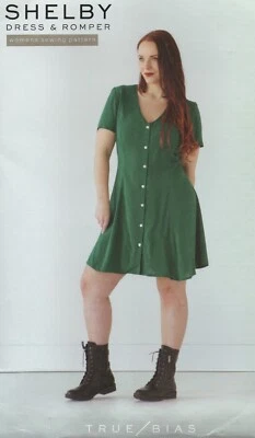 True Bias Sewing Pattern for Shelby Dress & Romper Culottes Bust 32"- 45.5" New - Image 1 of 4