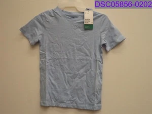 H&M Basic Organic Cotton Short Sleeve T-Shirt Baby Blue Boy's Size 6-8 Y - Picture 1 of 3