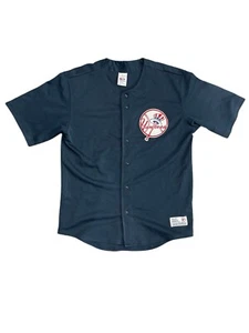 Vintage True Fan Yankees Jersey Size XL Baseball Stitched Vintage Logo Navy - Picture 1 of 9