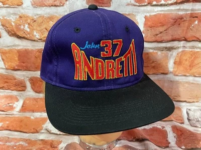 vintage early 90s Purple John Andretti snapback hat - Youngan nascar cap - Image 1 of 4