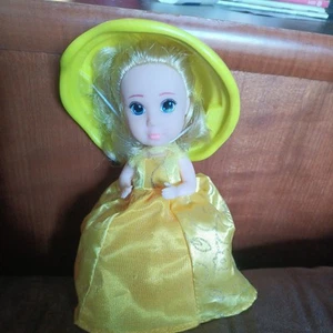 Emco Cupcake Doll Caucasian Blonde Hair Frosting Bonnet 6" Yellow - Picture 1 of 4