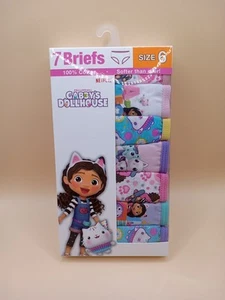 GABBY'S DOLLHOUSE Girl's Size 6 (7 Pack) Character Underwear 100% Cotton NEW - Picture 1 of 4
