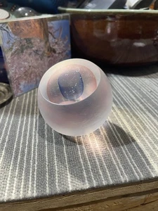 STUNNING Vintage Ed Kachurik NESTERUK Veiled Pink Blue Art Glass PAPERWEIGHT - Picture 1 of 6