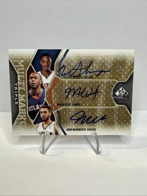 2009-10 SP GameUsed Edition Multi-Marks Triple Auto Sharpe West Mcroberts #21/50 - Image 1 of 3