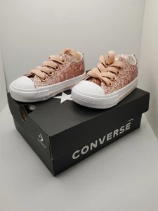 Converse Glitter Rose Pink 769815F Court Shoes Toddler Size 5 NEW IN BOX - Picture 1 of 19