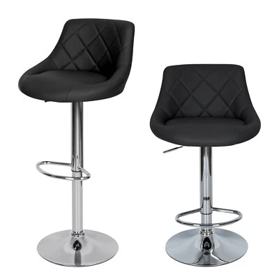 Set of 2 Bar Stools Height Adjustable Swivel Bar Stool for Pub Kitchen Counter - Image 1 of 4