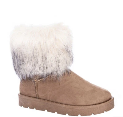 Dirty Laundry Women’s Stay Strong Booties Size 7.5 Taupe Faux Fur Trim Winter - Image 1 of 4