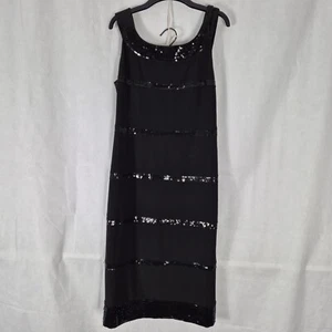 Ladies Dress Size 12 GINA BACCONI Black Sequin Party Evening Occasion - Picture 1 of 8