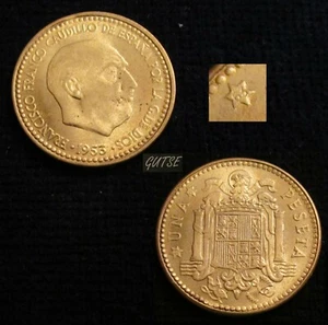 *GUTSE* FRANCO-6, 1 PESETA 1953*19-63, BRILLO ORIGINAL, SIN CIRCULAR. - Picture 1 of 1