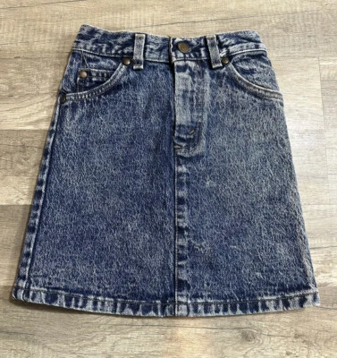 Minifalda vaquera vintage Levis para niñas talla 7 lavado con ácido oscuro niños jóvenes Foto 1 de 4